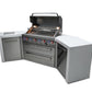 Mont Alpi Islands Mont Alpi 805 Deluxe Island with Two 45 Degree Corners/ 6-Burner Grill, 2 Infrared Burners, Stainless Steel / MAi805-D45