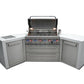 Mont Alpi Islands Mont Alpi 805 Deluxe Island with Two 45 Degree Corners/ 6-Burner Grill, 2 Infrared Burners, Stainless Steel / MAi805-D45
