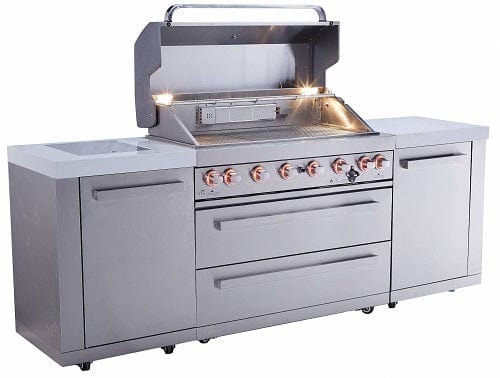 Mont Alpi Islands Mont Alpi 805 Island / 6-Burner Grill, 2 Infrared Burners, Stainless Steel, Composite Granite Counters  / MAi805