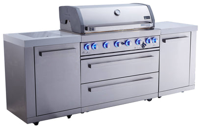 Mont Alpi Islands Mont Alpi 805 Island / 6-Burner Grill, 2 Infrared Burners, Stainless Steel, Composite Granite Counters  / MAi805
