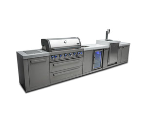 Mont Alpi Islands Mont Alpi 805 Island with Beverage Center and Kegerator / 6-Burner Grill, 2 Infrared Burners, Sink, Fridge, 3 Beer Taps, Stainless Steel / MAi805-KEGBEV