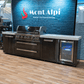 Mont Alpi Islands Mont Alpi 805 XL Black Stainless Steel Island with Fridge Cabinet / 6-Burner Grill, 2 Infrared Burners, Fridge, Storage Cabinet  / MAi805-BSSFCXL