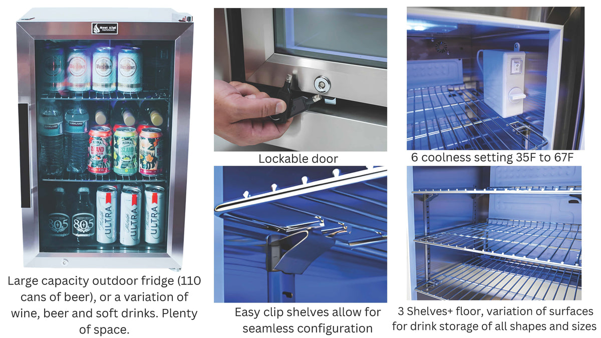 Mont Alpi Kitchen Mont Alpi Mobile Bar Cart Prep Station / Stainless Steel, Fridge, Speed Rail / MAPCL