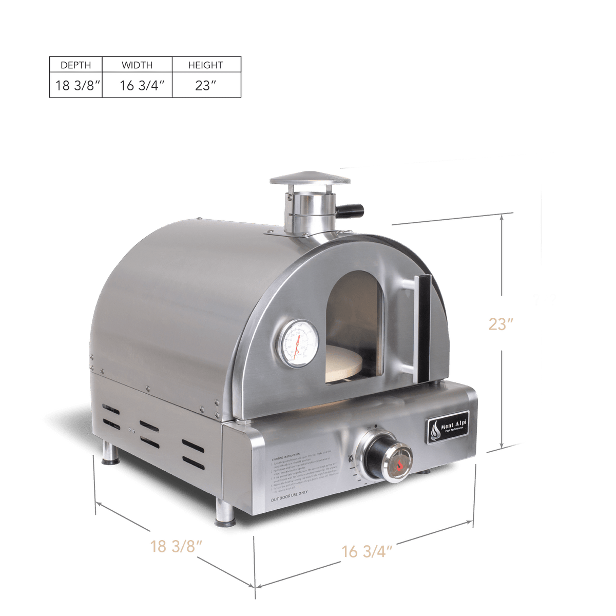 Mont Alpi Portable Tabletop Pizza Oven / Stainless Steel, Bake, Roast Mont Alpi Portable Tabletop Pizza Oven / Stainless Steel, Bake, Roast