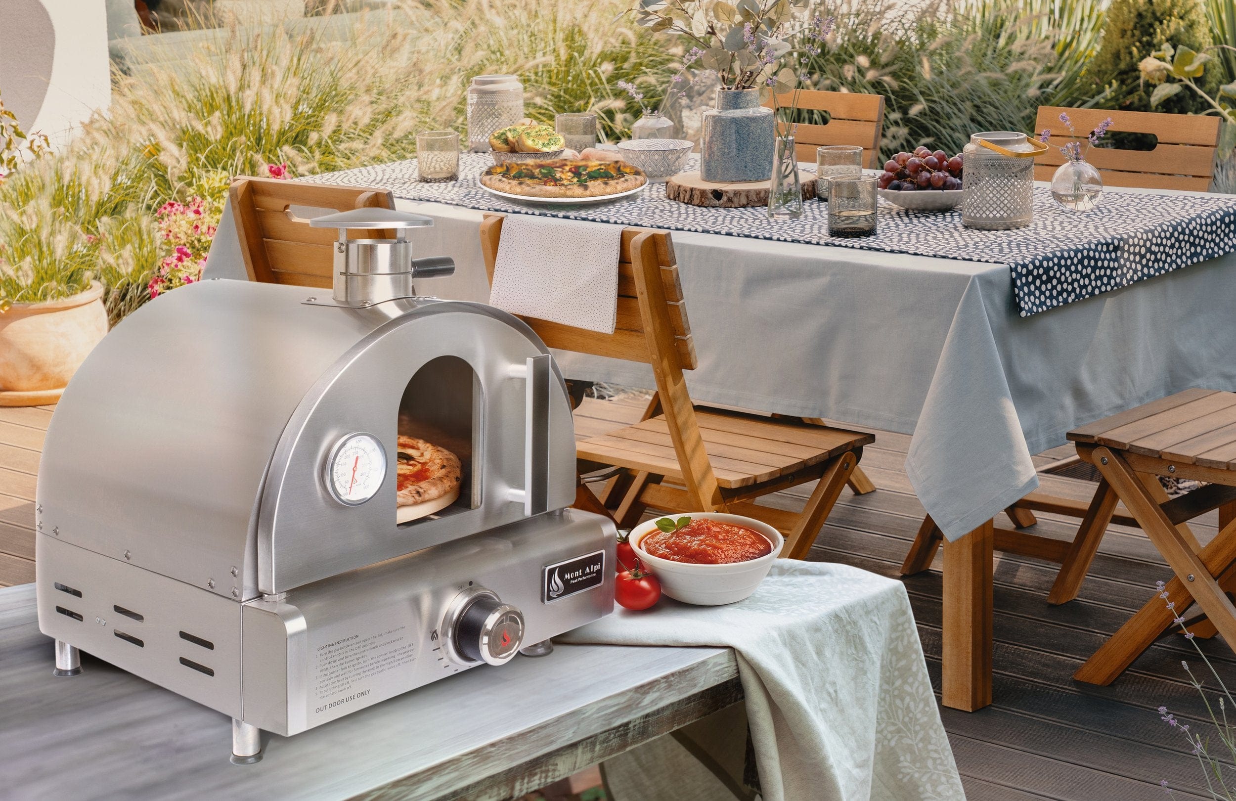 ✳︎ DMD-228✳︎VISION PEAKS アウトドアキッチンセット Mont Alpi Portable Tabletop Pizza Oven / Stainless Steel, Bake, Roast