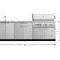 NewAge Products Classic Series Grill Island - 5PC Modular Outdoor Kitchen with Platinum Grill, Bar Cabinet, and Sink Cabinet | C-BASI
