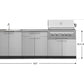 NewAge Products Classic Series Grill Island - 5PC Modular Outdoor Kitchen with Platinum Grill, Bar Cabinet, and Sink Cabinet | C-BASI