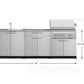 NewAge Products Classic Series Grill Island - 5PC Modular Outdoor Kitchen with Platinum Grill, Bar Cabinet, and Sink Cabinet | C-BASI