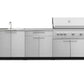 NewAge Products Classic Series Grill Island - 5PC Modular Outdoor Kitchen with Platinum Grill, Bar Cabinet, and Sink Cabinet | C-BASI