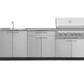 NewAge Products Classic Series Grill Island - 5PC Modular Outdoor Kitchen with Platinum Grill, Bar Cabinet, and Sink Cabinet | C-BASI