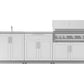 NewAge Products Classic Series Grill Island - 5PC Modular Outdoor Kitchen with Platinum Grill, Bar Cabinet, and Sink Cabinet | C-BASI
