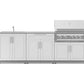 NewAge Products Classic Series Grill Island - 5PC Modular Outdoor Kitchen with Platinum Grill, Bar Cabinet, and Sink Cabinet | C-BASI