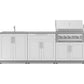 NewAge Products Classic Series Grill Island - 5PC Modular Outdoor Kitchen with Platinum Grill, Bar Cabinet, and Sink Cabinet | C-BASI