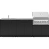 NewAge Products Classic Series Grill Island - 5PC Modular Outdoor Kitchen with Platinum Grill, Bar Cabinet, and Sink Cabinet | C-BASI - Matte Black
