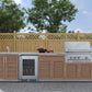 NewAge Products Classic Series Grill Island - 6PC Modular Outdoor Kitchen with Platinum Grill, Bar Cabinet, Sink Cabinet, and Fridge Cabinet | C-BASIFR