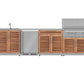 NewAge Products Classic Series Grill Island - 6PC Modular Outdoor Kitchen with Platinum Grill, Bar Cabinet, Sink Cabinet, and Fridge Cabinet | C-BASIFR