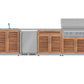 NewAge Products Classic Series Grill Island - 6PC Modular Outdoor Kitchen with Platinum Grill, Bar Cabinet, Sink Cabinet, and Fridge Cabinet | C-BASIFR