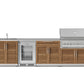 NewAge Products Classic Series Grill Island - 6PC Modular Outdoor Kitchen with Platinum Grill, Bar Cabinet, Sink Cabinet, and Fridge Cabinet | C-BASIFR