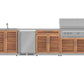 NewAge Products Classic Series Grill Island - 6PC Modular Outdoor Kitchen with Platinum Grill, Bar Cabinet, Sink Cabinet, and Fridge Cabinet | C-BASIFR