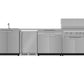 NewAge Products Classic Series Grill Island - 6PC Modular Outdoor Kitchen with Platinum Grill, Bar Cabinet, Sink Cabinet, and Fridge Cabinet | C-BASIFR