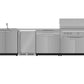 NewAge Products Classic Series Grill Island - 6PC Modular Outdoor Kitchen with Platinum Grill, Bar Cabinet, Sink Cabinet, and Fridge Cabinet | C-BASIFR