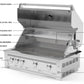 Stainless steel gas grill with labeled burners and storage, perfect for premium modular outdoor kitchens.