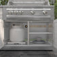 Outdoor grill with open storage, modular cabinets, burners, and sink for a flexible premium outdoor kitchen setup.
