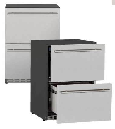 Summerset Refrigeration + Cooling Summerset | 24" 5.3C Deluxe Outdoor Rated 2-Drawer Fridge | RFR-24DR2-A