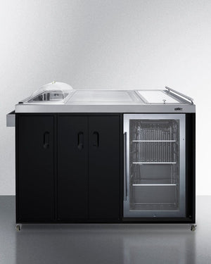 Summit Accessories Summit 58" Wide Portable Outdoor Kitchenette / Factory-Installed Lock, Sink and Faucet, Slide-Out Waste Bins, Removable Cutlery Bin, Removable Cutting Board Surface, Right Hinge / CARTOS54LG