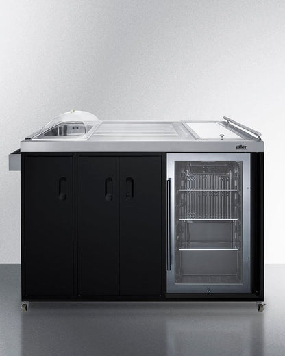 Summit Accessories Summit 58" Wide Portable Outdoor Kitchenette / Factory-Installed Lock, Sink and Faucet, Slide-Out Waste Bins, Removable Cutlery Bin, Removable Cutting Board Surface, Right Hinge / CARTOS54LG