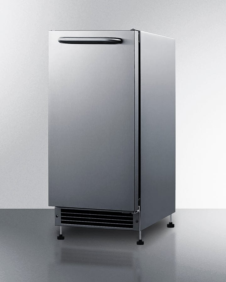 Summit Refrigeration + Cooling Summit 15” Built-In Drain-Free Outdoor Icemaker / 25 lbs. Capacity, ADA Compliant, Adjustable Height, Stainless Steel Exterior, Manual Defrost / BIM271OS