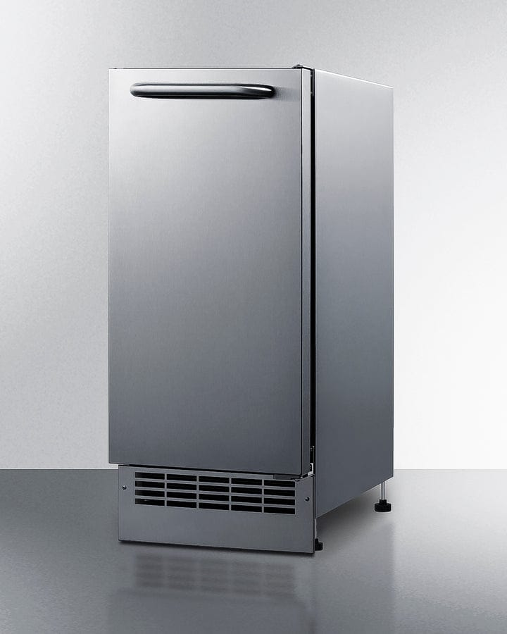 Summit Refrigeration + Cooling Summit 15” Built-In Drain-Free Outdoor Icemaker / 25 lbs. Capacity, ADA Compliant, Adjustable Height, Stainless Steel Exterior, Manual Defrost / BIM271OS