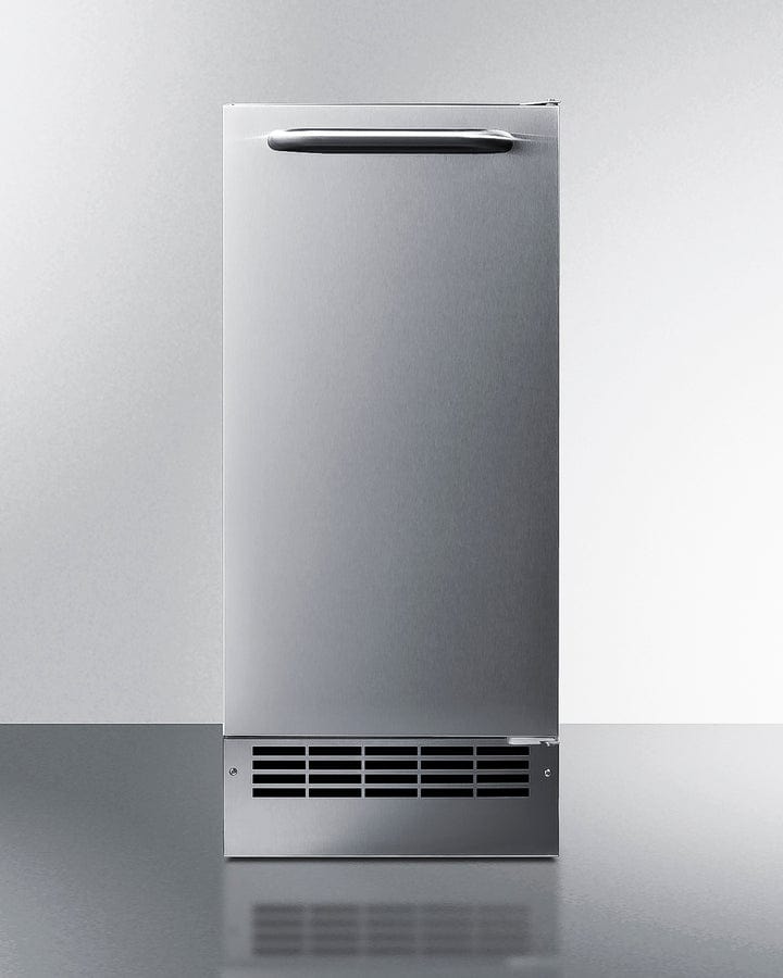Summit Refrigeration + Cooling Summit 15” Built-In Drain-Free Outdoor Icemaker / 25 lbs. Capacity, ADA Compliant, Adjustable Height, Stainless Steel Exterior, Manual Defrost / BIM271OS