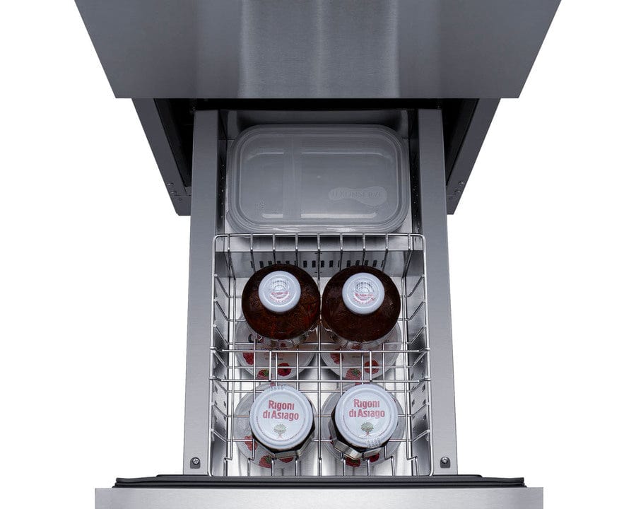 Summit Refrigeration + Cooling Summit 15&quot; Wide 2-Drawer All-Refrigerator / 2.76 cu.ft. Capacity, ADA Compliant, Panel-Ready Drawer Fronts, Stainless Steel Construction, Adjustable Height, Professional Handles / ADRD15PNR