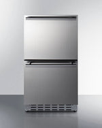 Summit Refrigeration + Cooling Summit 18" Wide 2-Drawer All-Refrigerator / 3.4 cu.ft. Capacity, ADA Compliant, Built-In Capable, Panel-Ready Drawer Fronts, Stainless Steel Construction, Professional Handles, Frost-Free / ADRD18