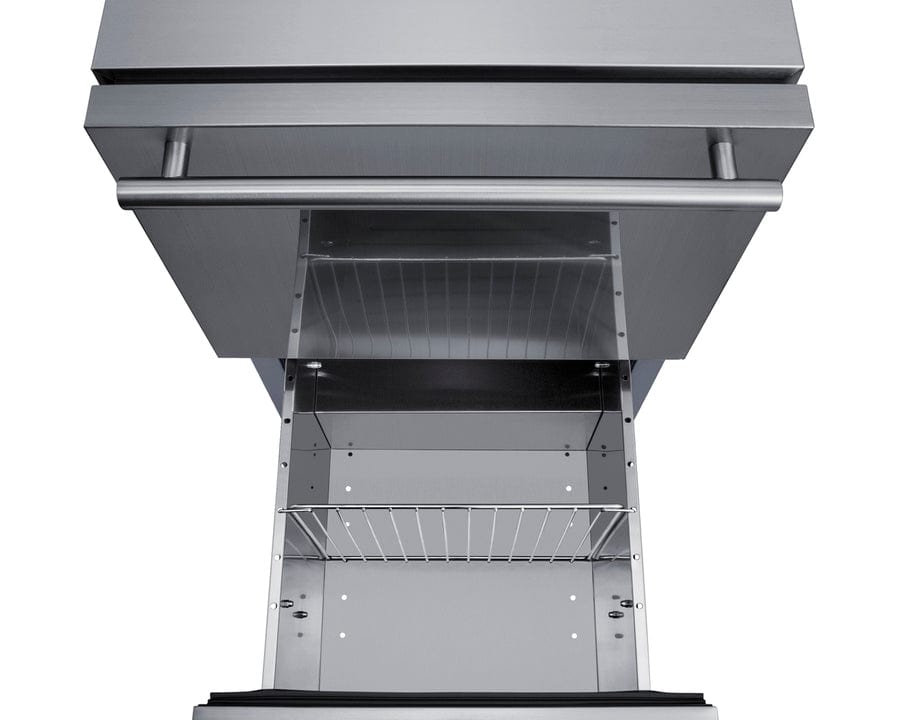 Summit Refrigeration + Cooling Summit 18&quot; Wide 2-Drawer All-Refrigerator / 3.4 cu.ft. Capacity, Built-In Capable, Stainless Steel Construction, Panel-Ready Drawer Fronts, Professional Handles, Frost-Free, Interior Lighting / ADRD18H34