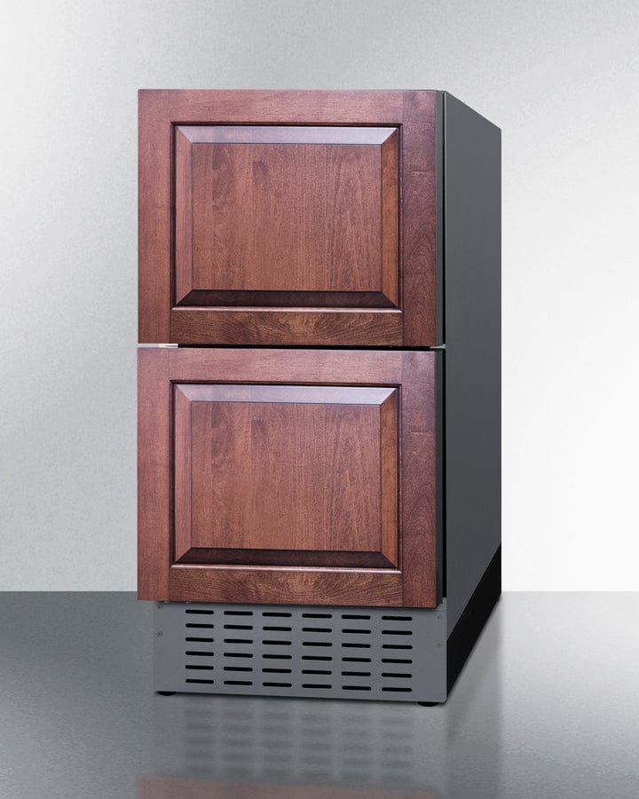 Summit Refrigeration + Cooling Summit 18&quot; Wide 2-Drawer All-Refrigerator / 3.4 cu.ft. Capacity, Built-In Capable, Stainless Steel Construction, Panel-Ready Drawer Fronts, Professional Handles, Frost-Free, Interior Lighting / ADRD18H34