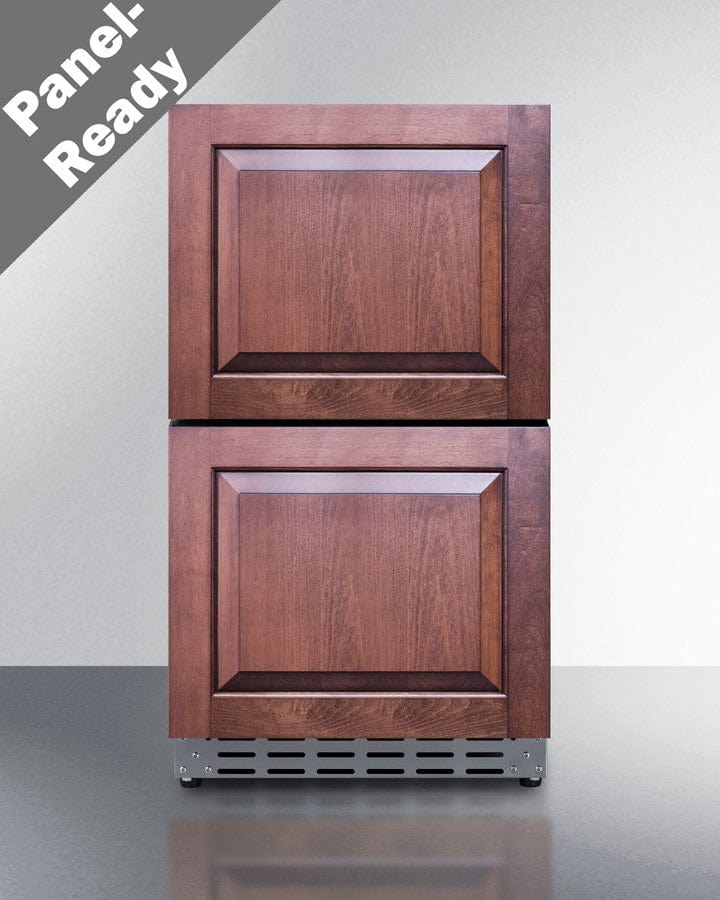 Summit Refrigeration + Cooling Summit 18&quot; Wide Outdoor 2-Drawer All-Refrigerator / 3.4 cu.ft. Capacity, ADA Compliant, Panel-Ready Drawer Fronts, Professional Handles, Frost-Free / ADRD18OS