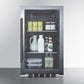 Summit Refrigeration + Cooling Summit 19” Wide Shallow Depth Indoor/Outdoor Beverage Cooler / 3.13 cu.ft. Capacity, Double Pane Tempered Glass Door, Automatic Defrost, Adjustable Shelves, LED Lighting, Black Interior Finish  / SPR488BOSH34