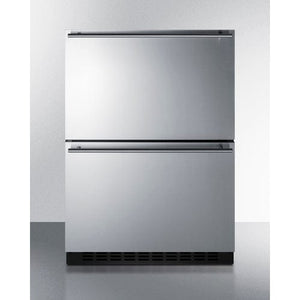 Summit Refrigeration + Cooling Summit 24" Wide 2-Drawer All-Freezer / 3.71 cu.ft. Capacity, ADA Compliant, Stainless Steel Drawers, Panel-Ready Drawer Fronts, Professional Handles, Frost-Free Operation, Digital Thermostat / ADFD243