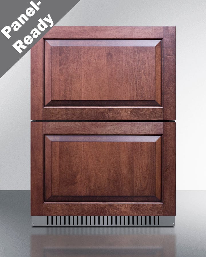 Summit Refrigeration + Cooling Summit 24&quot; Wide 2-Drawer All-Freezer / 3.71 cu.ft. Capacity, ADA Compliant, Stainless Steel Wrapped Cabinet, Stainless Steel Drawers, Panel-Ready Drawer Fronts, Professional Handles, Frost-Free Operation, Digital Thermostat / ADFD243CSS