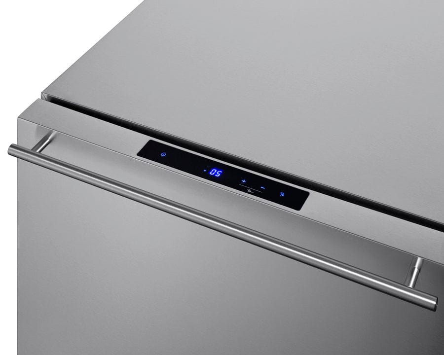 Summit Refrigeration + Cooling Summit 24&quot; Wide 2-Drawer All-Freezer / 3.71 cu.ft. Capacity, ADA Compliant, Stainless Steel Wrapped Cabinet, Stainless Steel Drawers, Panel-Ready Drawer Fronts, Professional Handles, Frost-Free Operation, Digital Thermostat / ADFD243CSS