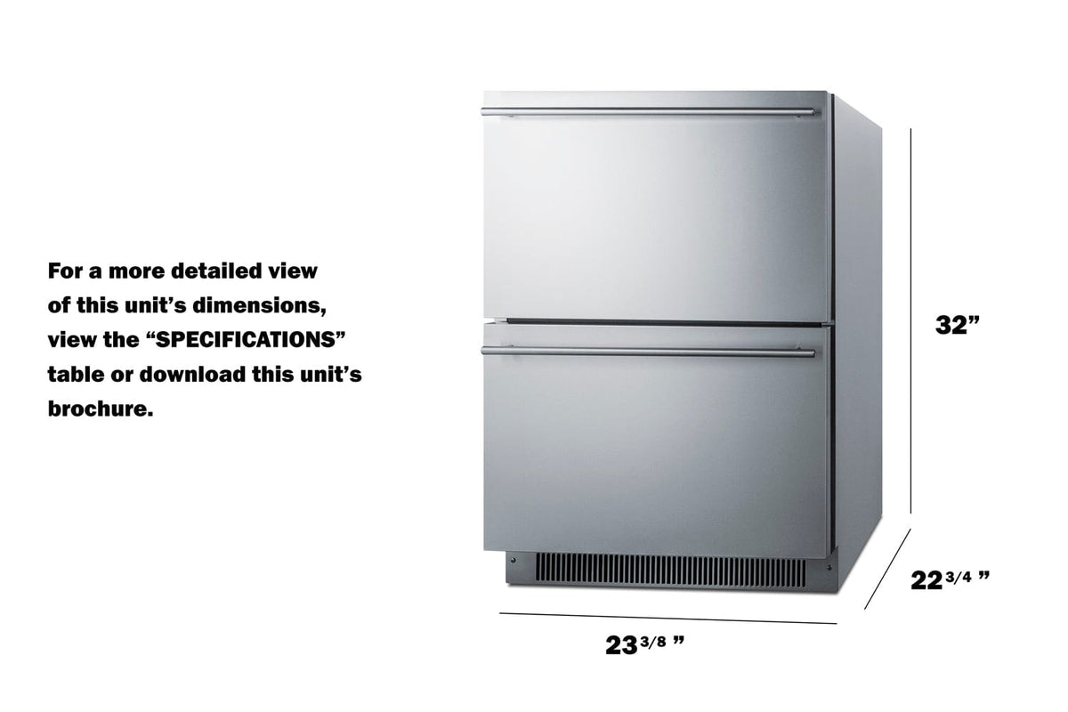 Summit Refrigeration + Cooling Summit 24&quot; Wide 2-Drawer All-Freezer, ADA Compliant / ADFD2D24