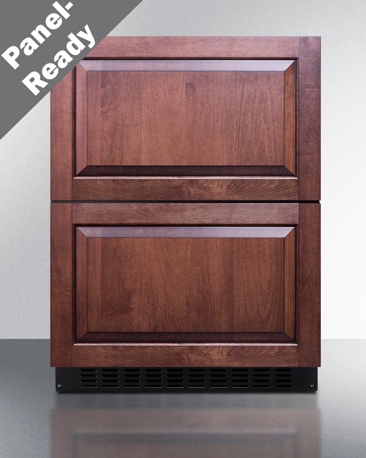 Summit Refrigeration + Cooling Summit 24&quot; Wide 2-Drawer All-Refrigerator / 3.1 cu.ft. Capacity, ADA Compliant Design, Adjustable Height, Built-In Capable, Stainless Steel Drawers, Panel-Ready Drawer Fronts, Professional Handles, Frost-Free / ASDR2414