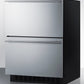 Summit Refrigeration + Cooling Summit 24" Wide 2-Drawer All-Refrigerator / 3.1 cu.ft. Capacity, ADA Compliant Design, Adjustable Height, Built-In Capable, Stainless Steel Drawers, Panel-Ready Drawer Fronts, Professional Handles, Frost-Free / ASDR2414