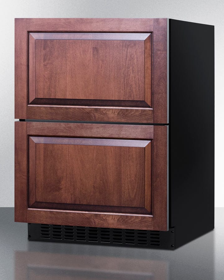 Summit Refrigeration + Cooling Summit 24&quot; Wide 2-Drawer All-Refrigerator / 3.1 cu.ft. Capacity, ADA Compliant Design, Adjustable Height, Built-In Capable, Stainless Steel Drawers, Panel-Ready Drawer Fronts, Professional Handles, Frost-Free / ASDR2414