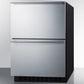 Summit Refrigeration + Cooling Summit 24" Wide 2-Drawer All-Refrigerator / 3.7 cu.ft. Capacity, ADA Compliant, Built-In Capable, Stainless Steel Drawers, Panel-Ready Drawer Fronts, Professional Handles, Frost-Free, Digital Thermostat / ADRD241