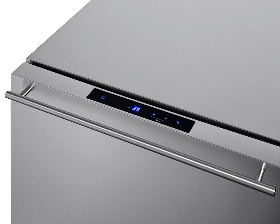 Summit Refrigeration + Cooling Summit 24&quot; Wide 2-Drawer All-Refrigerator / 3.7 cu.ft. Capacity, ADA Compliant, Panel-Ready Drawer Fronts, Stainless Steel Drawers, Professional Handles, Frost-Free, Digital Thermostat / ADRD241CSS