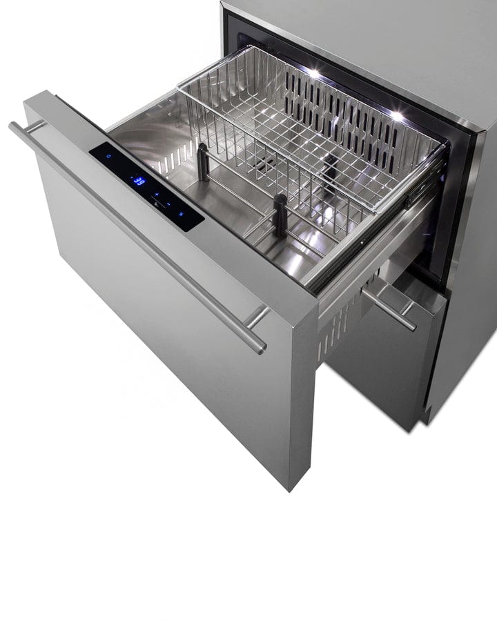 Summit Refrigeration + Cooling Summit 24&quot; Wide 2-Drawer All-Refrigerator / 3.7 cu.ft. Capacity, ADA Compliant, Panel-Ready Drawer Fronts, Stainless Steel Drawers, Professional Handles, Frost-Free, Digital Thermostat / ADRD241CSS
