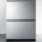 Summit Refrigeration + Cooling Summit 24" Wide 2-Drawer All-Refrigerator / 3.7 cu.ft. Capacity, ADA Compliant, Panel-Ready Drawer Fronts, Stainless Steel Drawers, Professional Handles, Frost-Free, Digital Thermostat / ADRD241PNR
